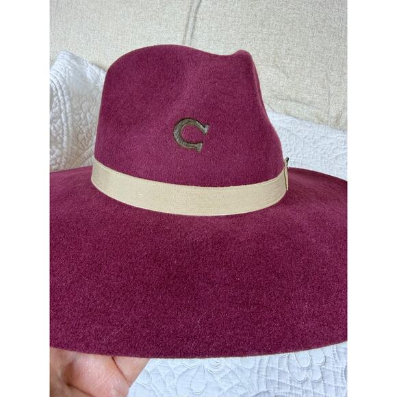 Charlie 1 Horse Women\'s Maroon Large NWT Highway Wool Felt Western Cowboy Hat main image 5